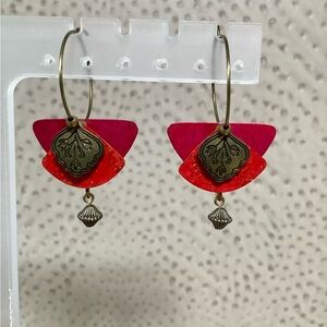 Newpro Elegant pink and red earrings